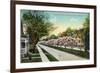 Rochester, New York - Oxford Street White Magnolias in Bloom-Lantern Press-Framed Premium Giclee Print