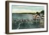 Rochester, New York - Sea Breeze Pier and Lake Scene-Lantern Press-Framed Art Print