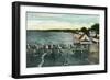 Rochester, New York - Sea Breeze Pier and Lake Scene-Lantern Press-Framed Art Print