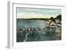 Rochester, New York - Sea Breeze Pier and Lake Scene-Lantern Press-Framed Art Print