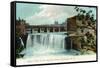 Rochester, New York - Upper Falls of the Genesee River-Lantern Press-Framed Stretched Canvas