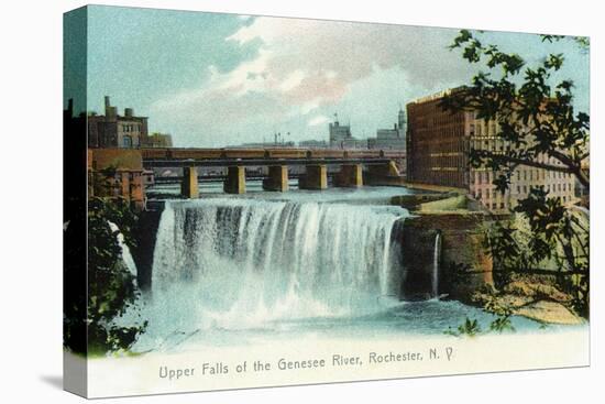 Rochester, New York - Upper Falls of the Genesee River-Lantern Press-Stretched Canvas