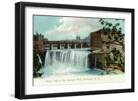 Rochester, New York - Upper Falls of the Genesee River-Lantern Press-Framed Art Print