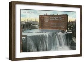 Rochester, New York - View of First Falls-Lantern Press-Framed Art Print