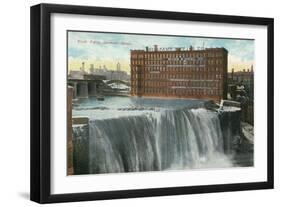 Rochester, New York - View of First Falls-Lantern Press-Framed Art Print