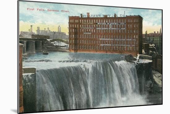 Rochester, New York - View of First Falls-Lantern Press-Mounted Art Print