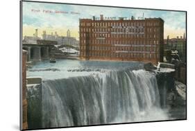 Rochester, New York - View of First Falls-Lantern Press-Mounted Art Print