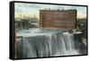 Rochester, New York - View of First Falls-Lantern Press-Framed Stretched Canvas