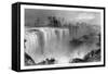 Rochester, New York, View of Genessee Falls-Lantern Press-Framed Stretched Canvas