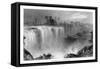 Rochester, New York, View of Genessee Falls-Lantern Press-Framed Stretched Canvas