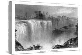 Rochester, New York, View of Genessee Falls-Lantern Press-Stretched Canvas