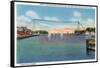 Rochester, NY - Charlotte Harbor View of Rochester Port and NY Naval Militia-Lantern Press-Framed Stretched Canvas