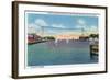 Rochester, NY - Charlotte Harbor View of Rochester Port and NY Naval Militia-Lantern Press-Framed Art Print
