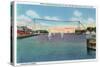 Rochester, NY - Charlotte Harbor View of Rochester Port and NY Naval Militia-Lantern Press-Stretched Canvas