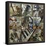 Rock and Roll 9-Patch- with Grid-Eric Yang-Framed Stretched Canvas