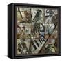 Rock and Roll 9-Patch- with Grid-Eric Yang-Framed Stretched Canvas