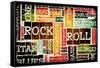 Rock And Roll Music Poster Art As Background-kentoh-Framed Stretched Canvas