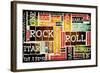 Rock And Roll Music Poster Art As Background-kentoh-Framed Art Print