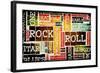 Rock And Roll Music Poster Art As Background-kentoh-Framed Art Print