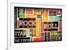 Rock And Roll Music Poster Art As Background-kentoh-Framed Art Print