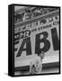 Rock and Roll Singer Fabian Walking Beneath Balcony filled with fans-Alfred Eisenstaedt-Framed Stretched Canvas