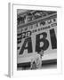 Rock and Roll Singer Fabian Walking Beneath Balcony filled with fans-Alfred Eisenstaedt-Framed Premium Photographic Print