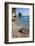 Rock and Rowing Boat, Near Brela, Makarska Riviera, Dalmata, Croatia, Europe-Markus Lange-Framed Photographic Print