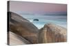 Rock and Sea Praia Da Joaquina Beach in Santa Catarina State at Sunrise-Alex Saberi-Stretched Canvas