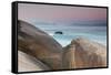 Rock and Sea Praia Da Joaquina Beach in Santa Catarina State at Sunrise-Alex Saberi-Framed Stretched Canvas