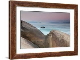 Rock and Sea Praia Da Joaquina Beach in Santa Catarina State at Sunrise-Alex Saberi-Framed Photographic Print