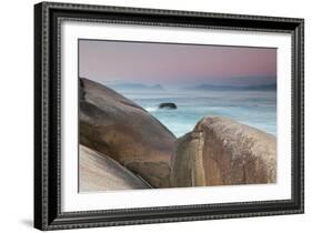 Rock and Sea Praia Da Joaquina Beach in Santa Catarina State at Sunrise-Alex Saberi-Framed Photographic Print