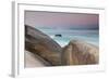 Rock and Sea Praia Da Joaquina Beach in Santa Catarina State at Sunrise-Alex Saberi-Framed Photographic Print