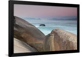 Rock and Sea Praia Da Joaquina Beach in Santa Catarina State at Sunrise-Alex Saberi-Framed Photographic Print