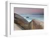 Rock and Sea Praia Da Joaquina Beach in Santa Catarina State at Sunrise-Alex Saberi-Framed Photographic Print