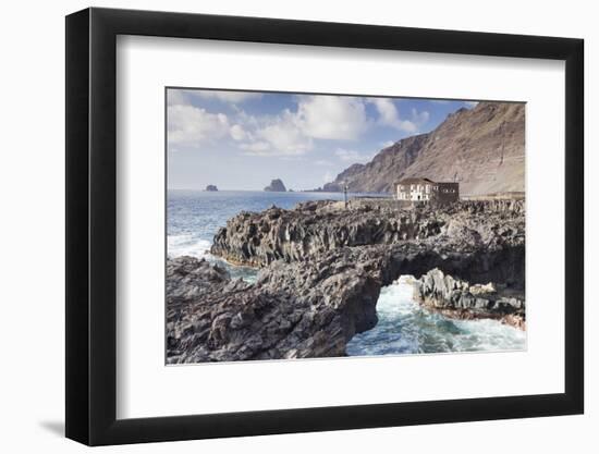 Rock Arch and Hotel Punta Grande, Las Puntas, El Golfo, Lava Coast, Canary Islands, Spain-Markus Lange-Framed Photographic Print