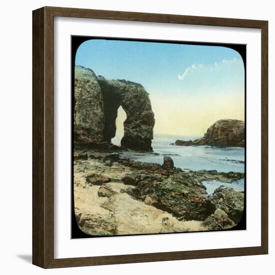 Rock Arch at Perran Beach, Cornwall, Late 19th or Early 20th Century-null-Framed Giclee Print