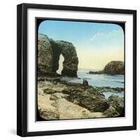 Rock Arch at Perran Beach, Cornwall, Late 19th or Early 20th Century-null-Framed Giclee Print