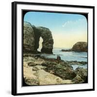 Rock Arch at Perran Beach, Cornwall, Late 19th or Early 20th Century-null-Framed Giclee Print