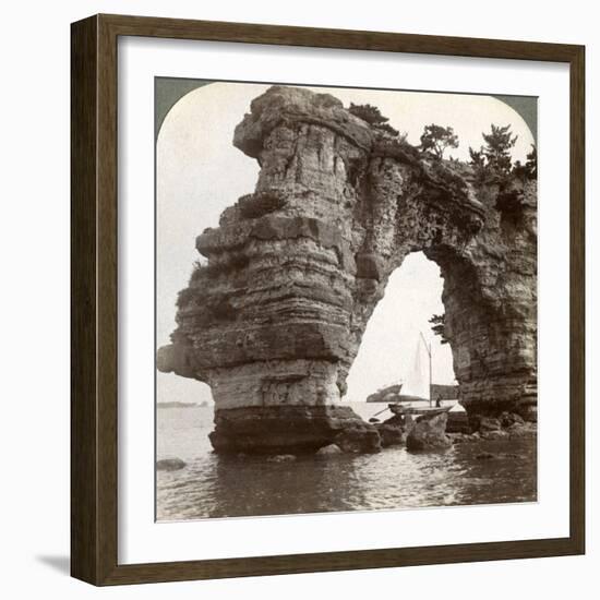 Rock Arch in Matsushima Bay, South-East Japan, 1904-Underwood & Underwood-Framed Photographic Print