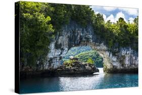 Rock Arch in the Rock Islands, Palau, Central Pacific, Pacific-Michael Runkel-Stretched Canvas