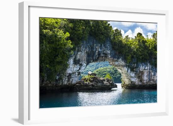 Rock Arch in the Rock Islands, Palau, Central Pacific, Pacific-Michael Runkel-Framed Photographic Print