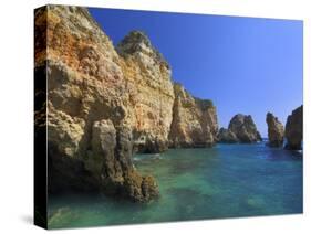 Rock Arches and Cliffs at Ponte Da Piedade Near Lagos, Algarve, Portugal, Europe-Neale Clarke-Stretched Canvas