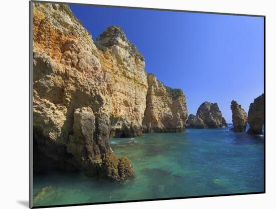 Rock Arches and Cliffs at Ponte Da Piedade Near Lagos, Algarve, Portugal, Europe-Neale Clarke-Mounted Photographic Print