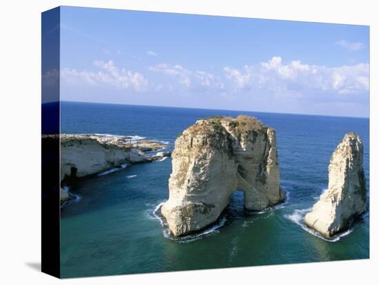 Rock Arches, Beirut, Lebanon, Mediterranean Sea, Middle East-Alison Wright-Stretched Canvas