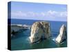 Rock Arches, Beirut, Lebanon, Mediterranean Sea, Middle East-Alison Wright-Stretched Canvas