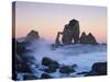 Rock Arches in the Sea, Gaztelugatxe, Basque Country, Bay of Biscay, Spain, October 2008-Popp-Hackner-Stretched Canvas