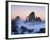 Rock Arches in the Sea, Gaztelugatxe, Basque Country, Bay of Biscay, Spain, October 2008-Popp-Hackner-Framed Photographic Print