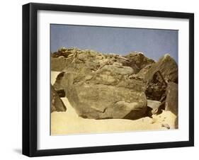 Rock bearing prehistoric heiroglyphics, Egypt-English Photographer-Framed Giclee Print