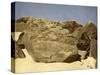 Rock bearing prehistoric heiroglyphics, Egypt-English Photographer-Stretched Canvas