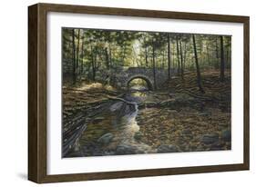 Rock Bridge White Tails-Bruce Dumas-Framed Giclee Print